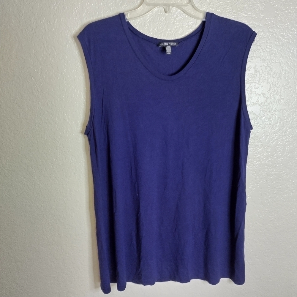 Eileen Fisher lagenlook sleeveless crew neck shirt sz M